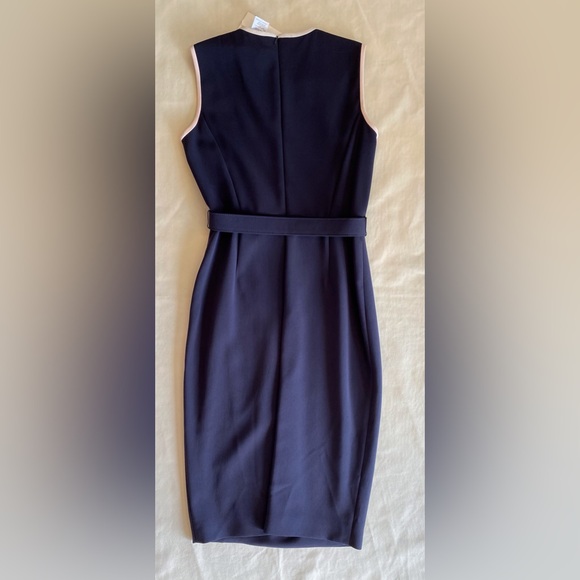 NWT MaxMara Farad Ultramarine and Cream Belted MIDI Dress - Picture 5 of 7